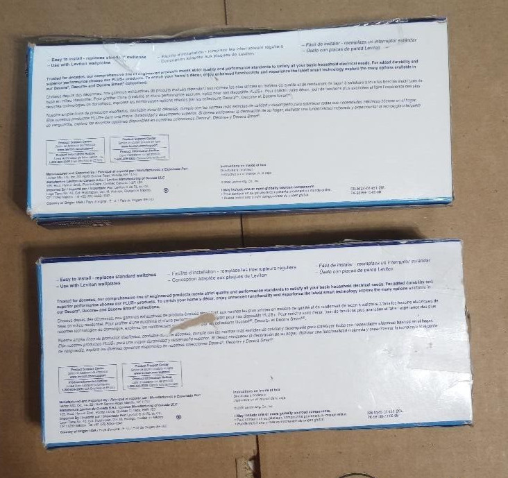 2X 10 pack = (20) LEVITON Standard Switches 1451-2WM Single-Pull White Free Ship gallery