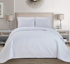 Fancy Collection Embossed Coverlet Bedspread Over King/California King, White