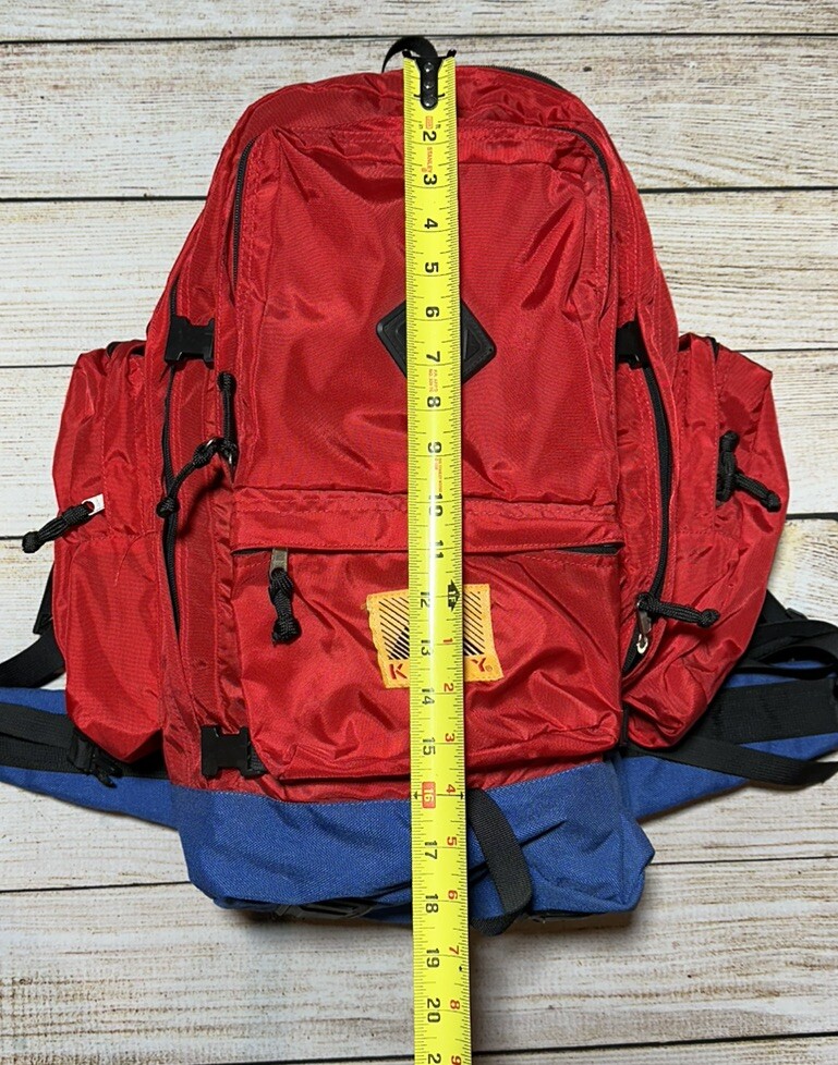 Vtg Kelty Redwing RG Internal Frame Soft Pack Backpack Red Blue 3