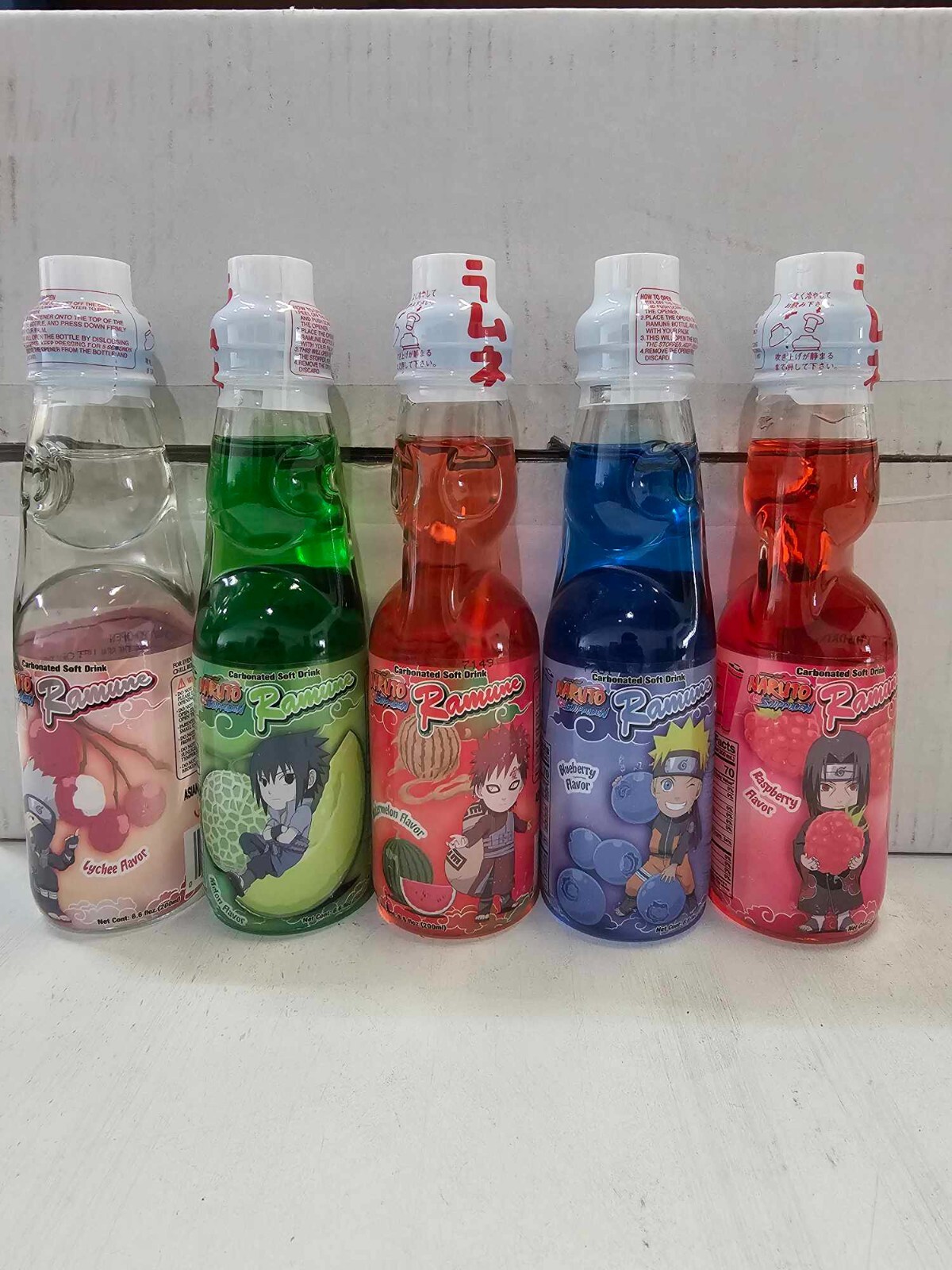 5 NEW Limited Edition Naruto Ramune Bottle Set Japan Soda Flavors Japanese Drink gallery