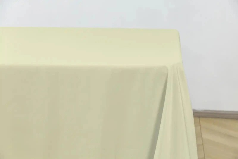 5-Pack Ivory Polyester Rectangle Tablecloth 190gsm 90" x 156" by Chivari gallery