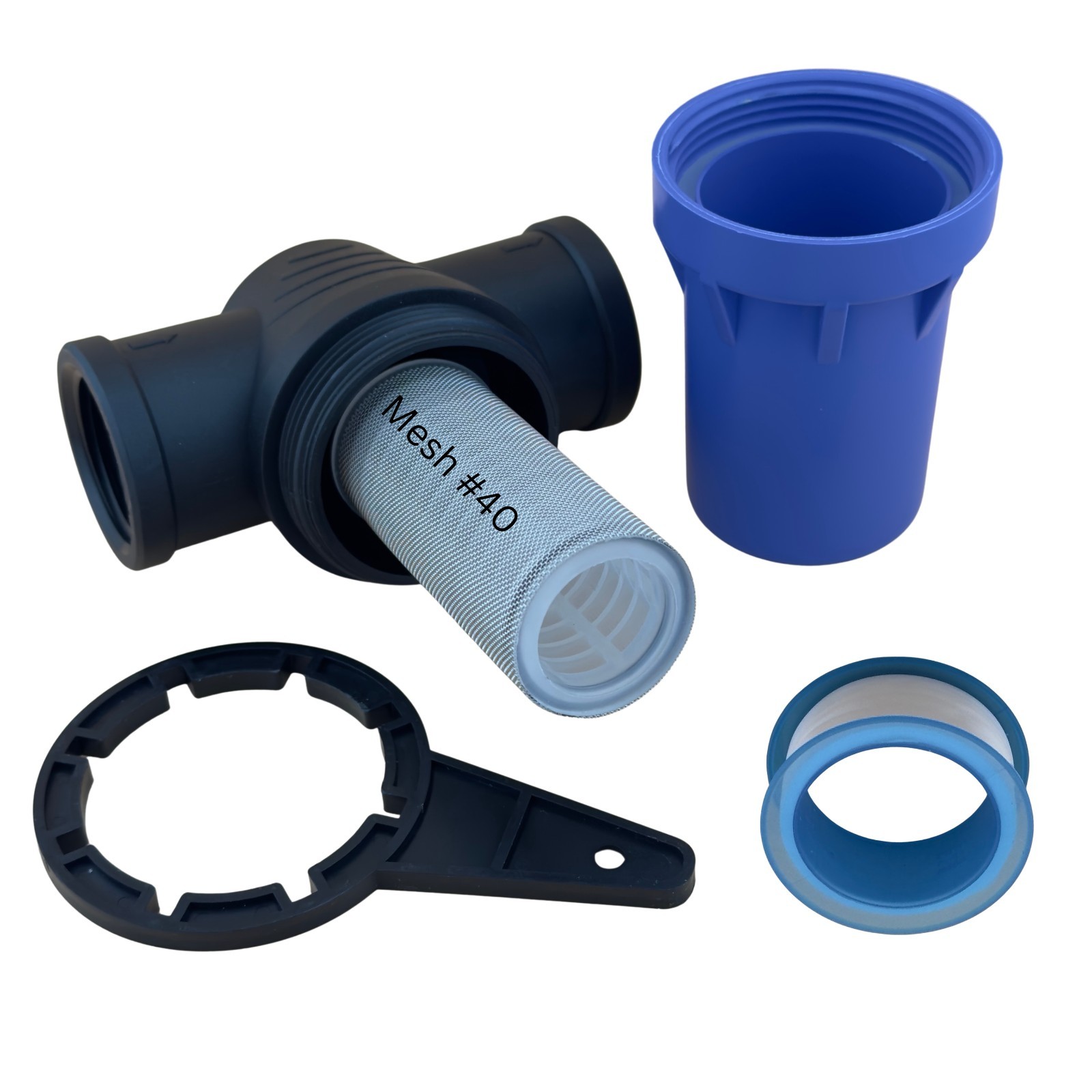 QUTO Blue Cup Inline Strainer - universal protective filter for water treatment gallery