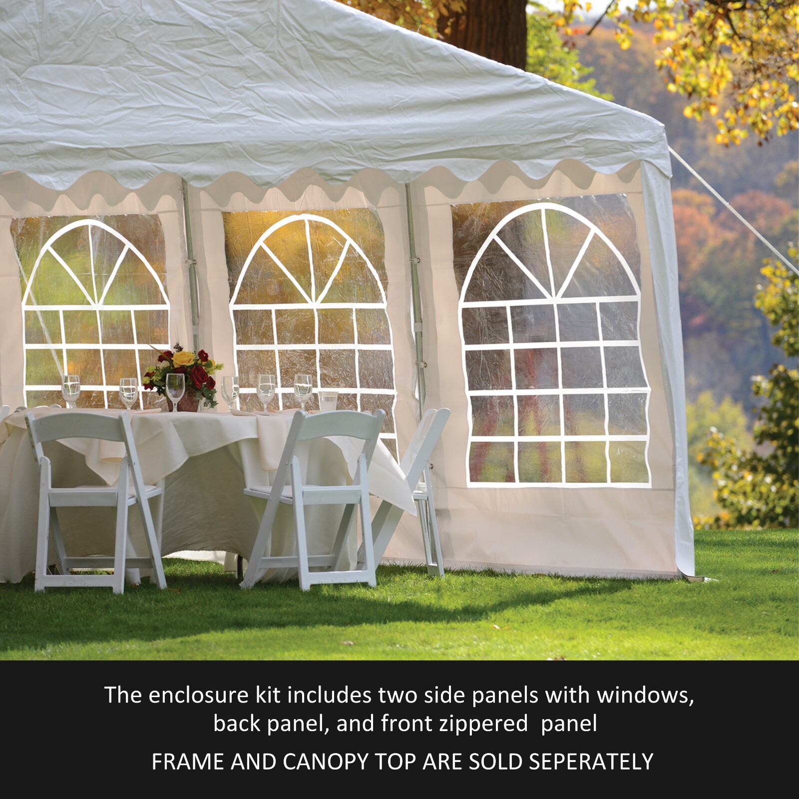 ShelterLogic Enclosure with Windows for Party Tent, 10 ft. x 20 ft. White gallery