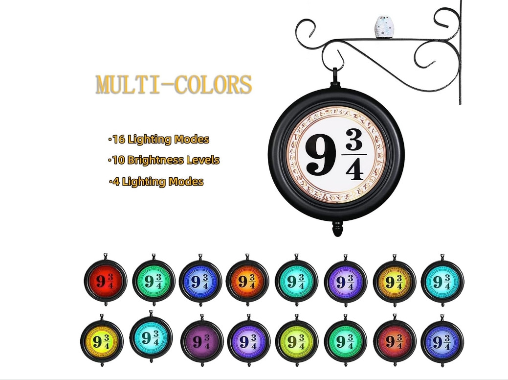 Platform Sign Light, Rechargeable RGB Night Light, Rotatable Wall Hanging Lamp gallery