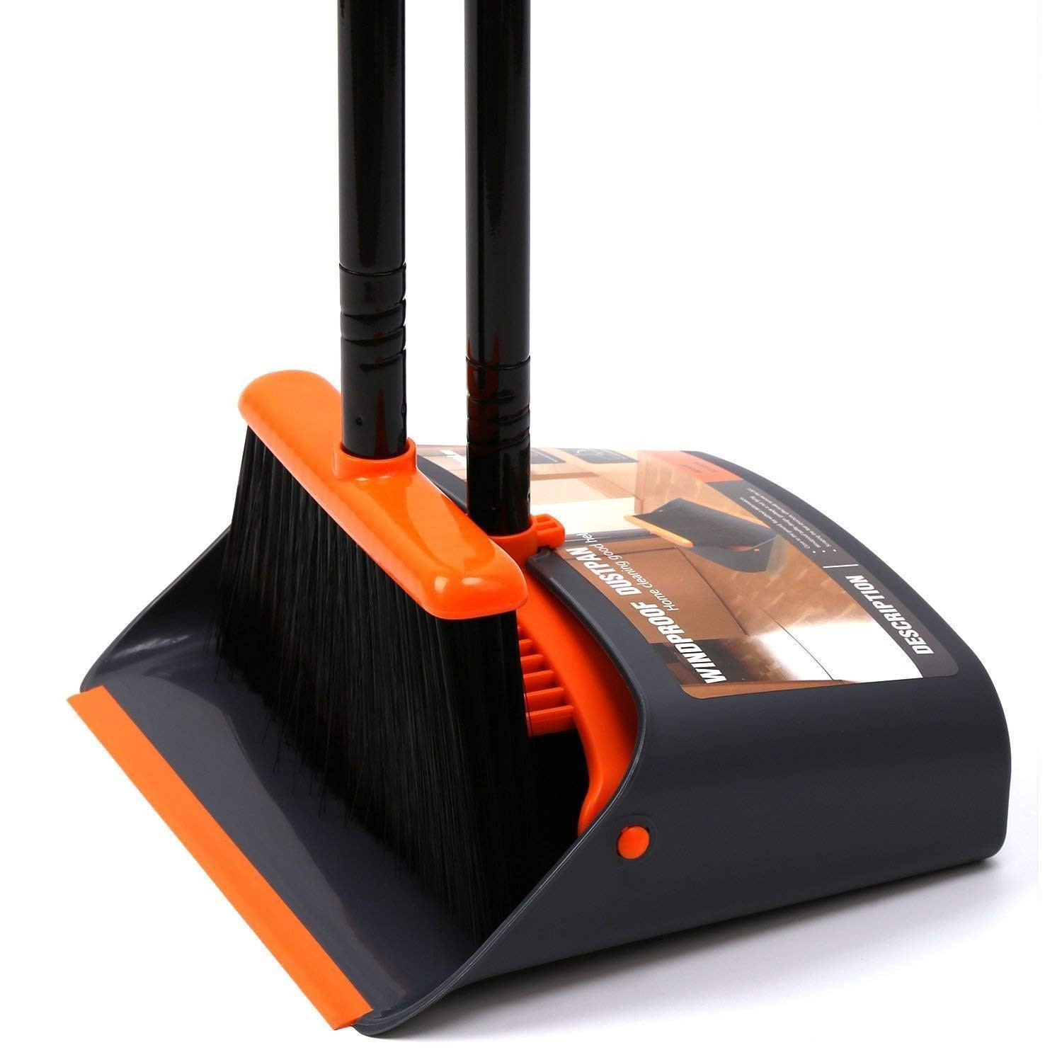 Broom and Dustpan Set with 52" Long Handle for Home Kitchen Room Office Lobby... gallery