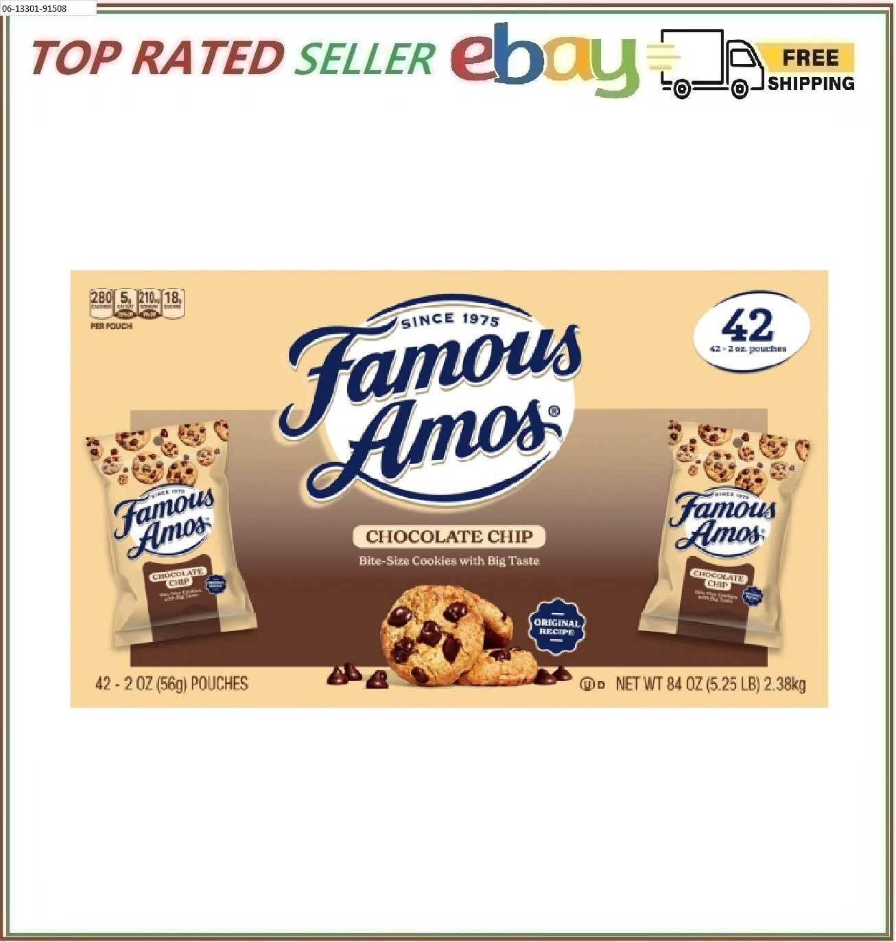 Famous Amos Chocolate Chip Cookies 2 oz Packs – 42 Count Bulk Snack. gallery