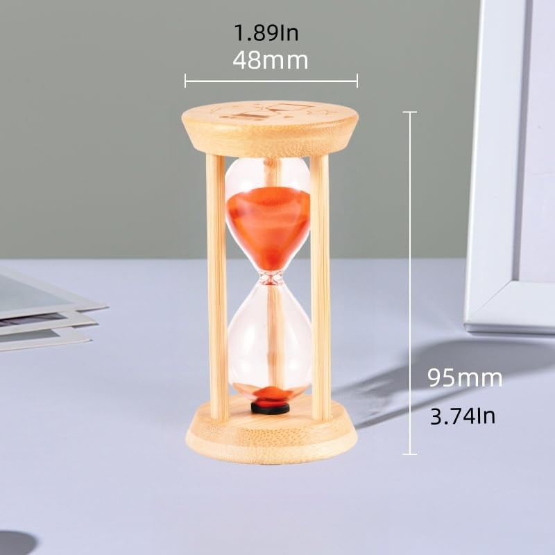 Sand Timer,Wood Sandglass Clock - Modern Hourglass Watch with 100% 2Min Red gallery