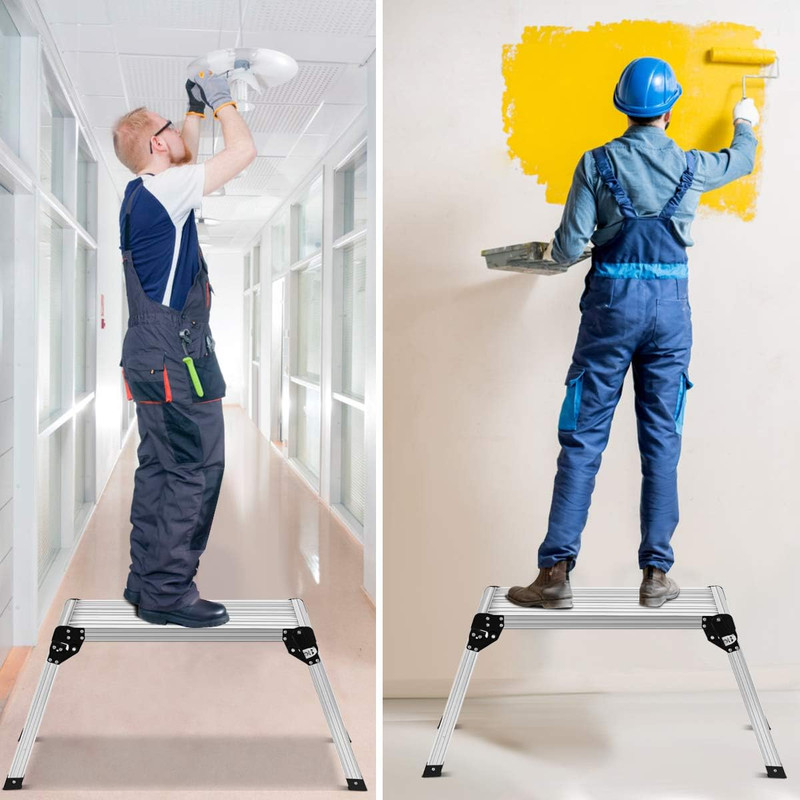 Giantex Work Platform Aluminum Step Ladder Drywall Safe CE Approved of Capacity gallery