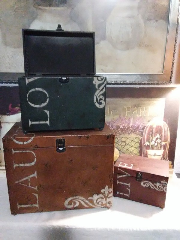 3 Stackable/Nesting metal storage boxes gallery