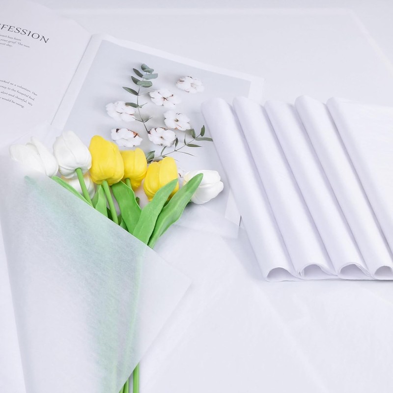 500 Sheets White Tissue Paper Bulk Multi-Size Acid-Free for Shipping Void Fill gallery