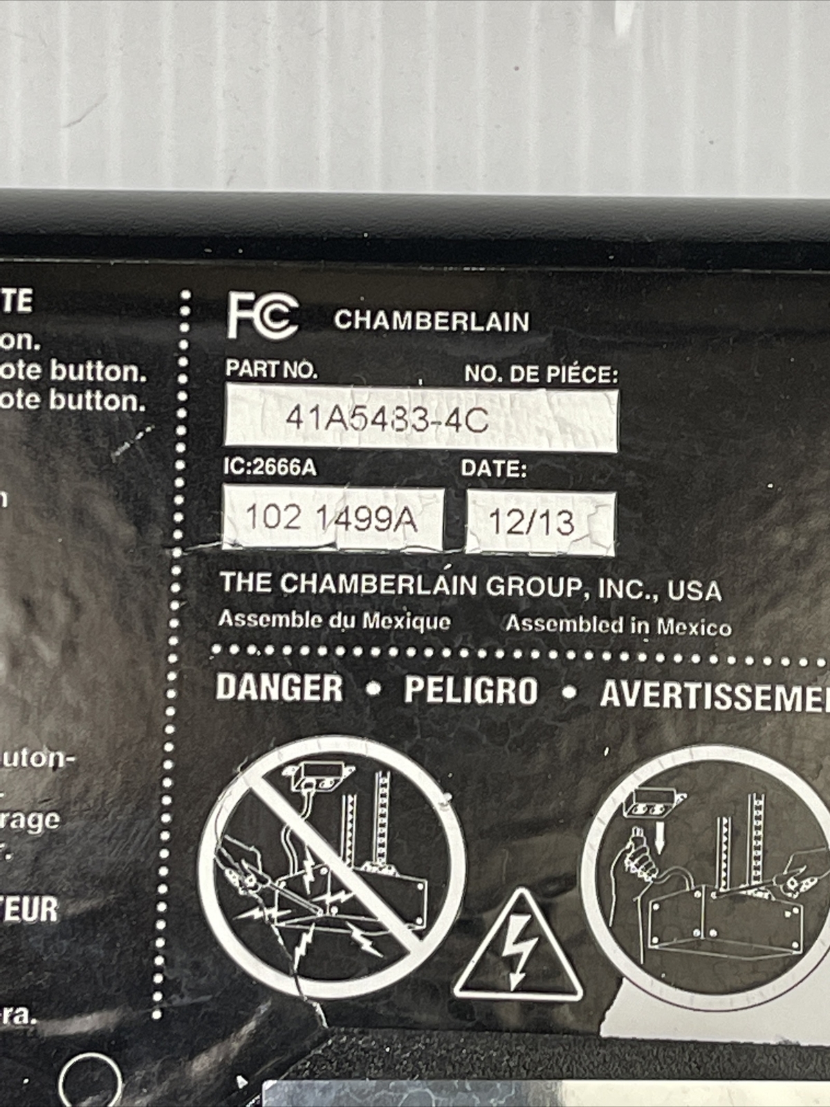 Chamberlain Liftmaster 41A5483-4C Garage Door Receiver Logic Board Red Learn Btn gallery