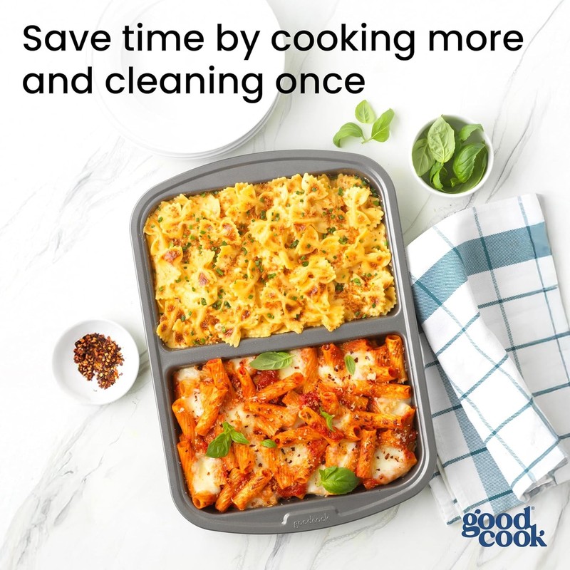 Everyday Divided Baking Pan 1.5-Inch Deep 2-Section Non-Stick Scratch-Resistant gallery