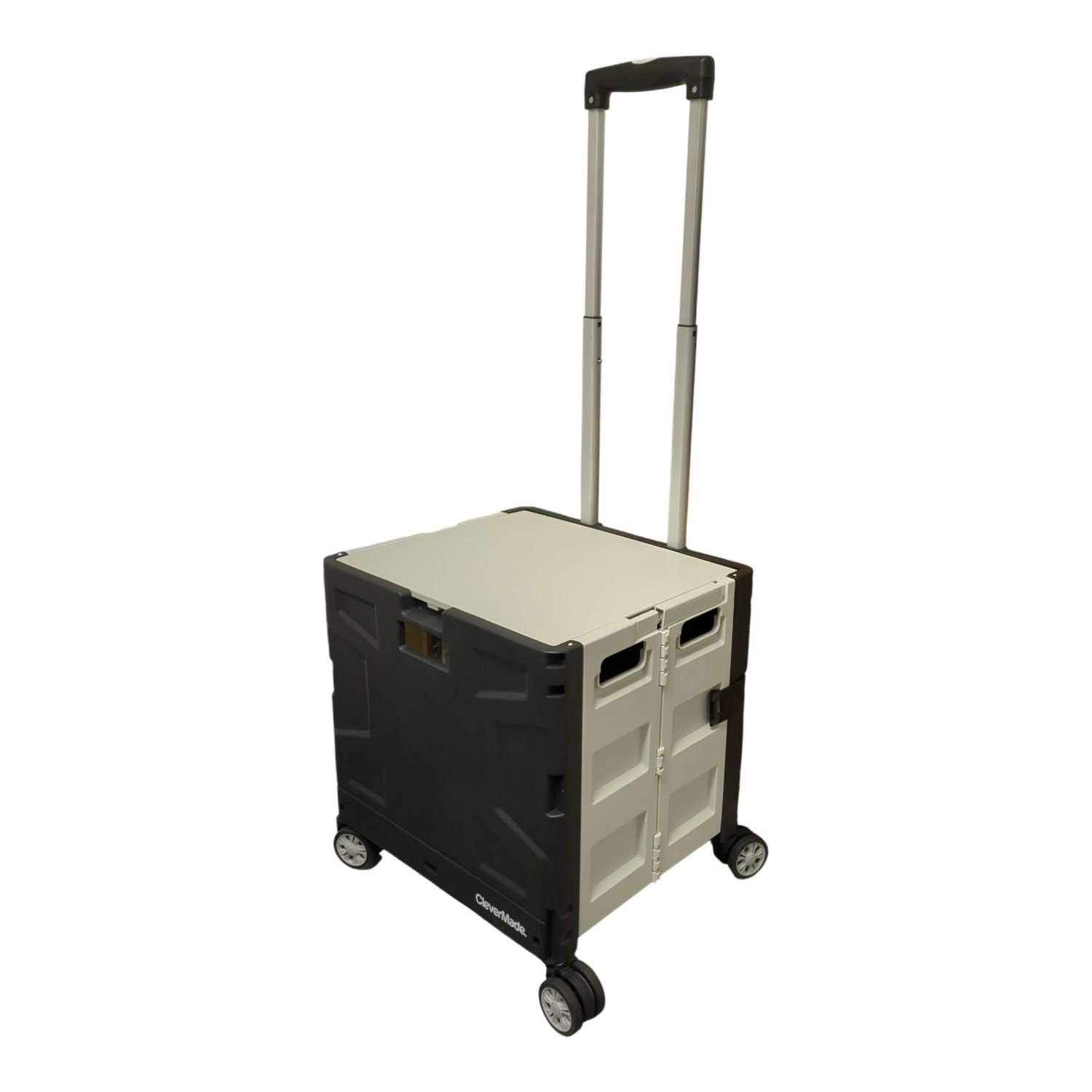 CleverMade Collapsible Wheeled Crate with Lid, 35L and 75lb Capacity gallery