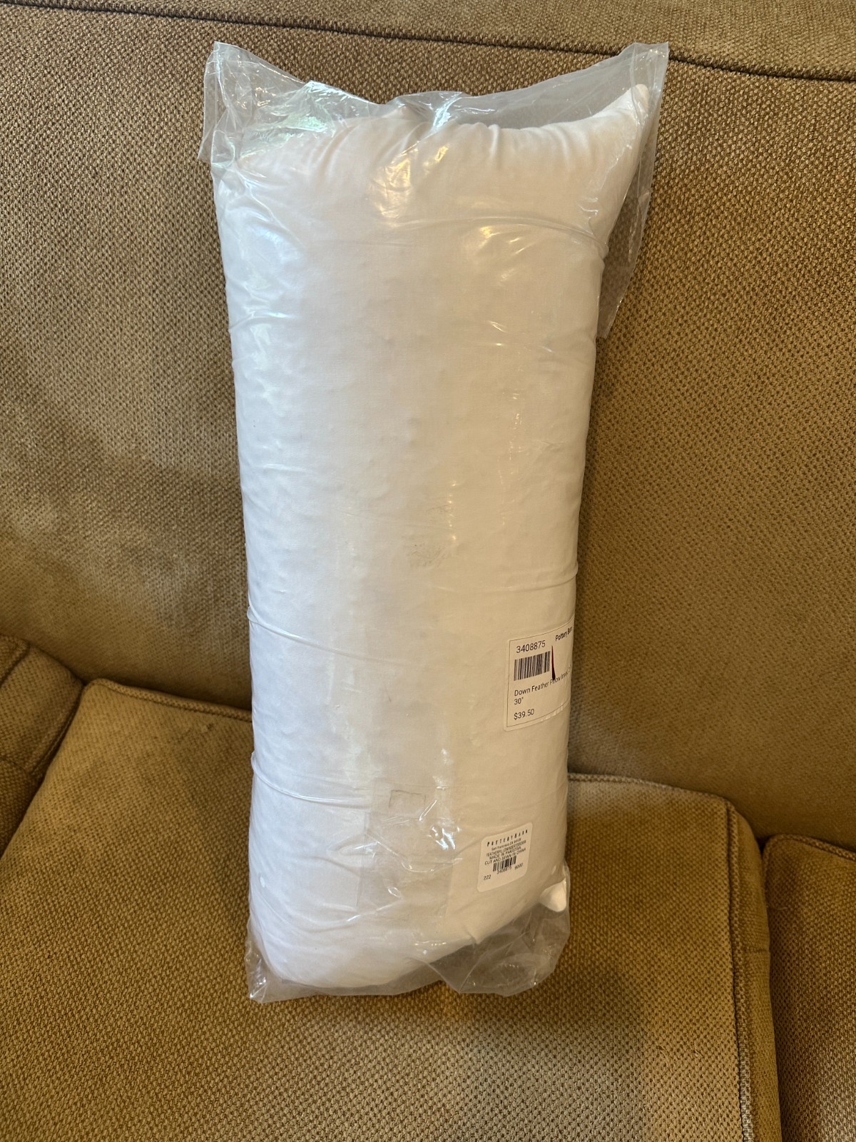 Pottery Barn Down Feather Pillow Insert 20" x 30" NEW in package HTF size gallery