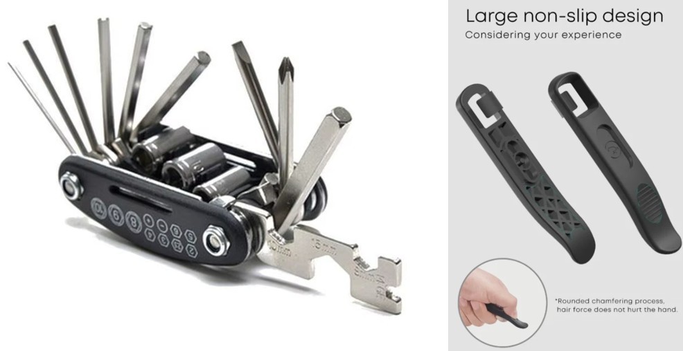 15-in-1 Multifunction Bicycle and Car Repair Tool Kit and Tire Levers set gallery
