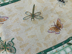 Spring Summer Tapestry Table Runner Butterfly Bumblebee Dragonfly Tassel 72”