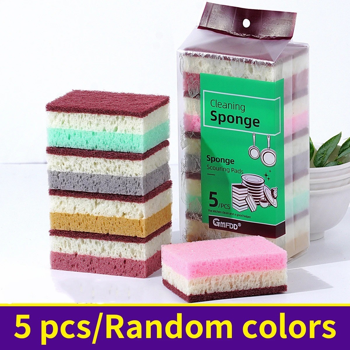 High Density Sponge Cleaning Cloth Non-Greasy Dishwashing Sponge for Kitchen Pot gallery