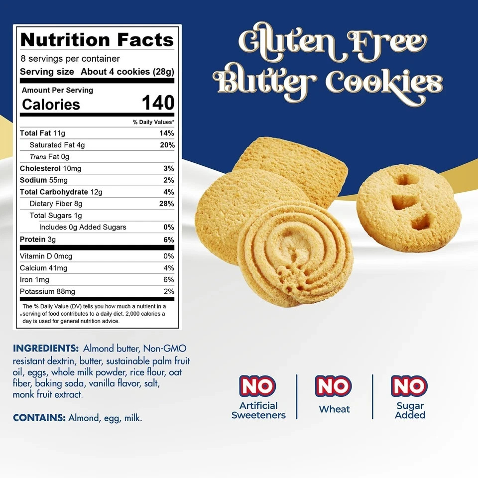 ChocZero Keto Butter Cookies Sugar Free Danish Shortbread Gluten Free 1 box gallery