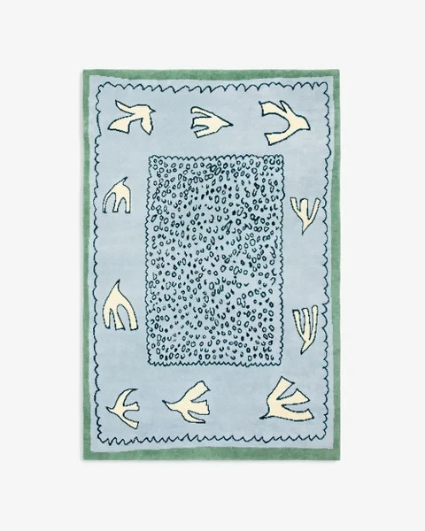 Nordic Knots Columba Blue Wool Rug – Eagle + Hodges Designer Carpet Hand-Tufted gallery
