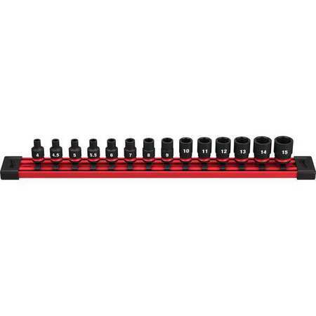 Milwaukee Tool 49-66-7002 1/4 In Drive Impact Socket Set, Metric, 14 Pc. Pcs gallery