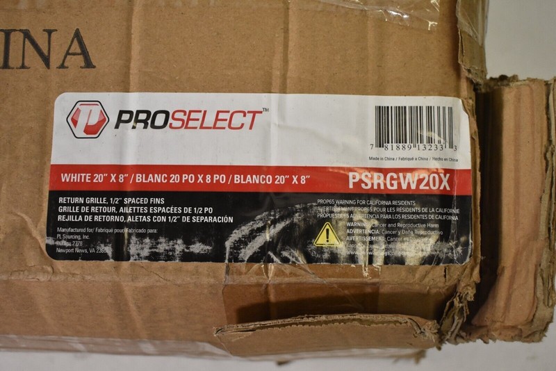 ProSelect Residential 1 Way Return Grilles White Steel 20" x 8" 10 Pack PSRGW20X gallery