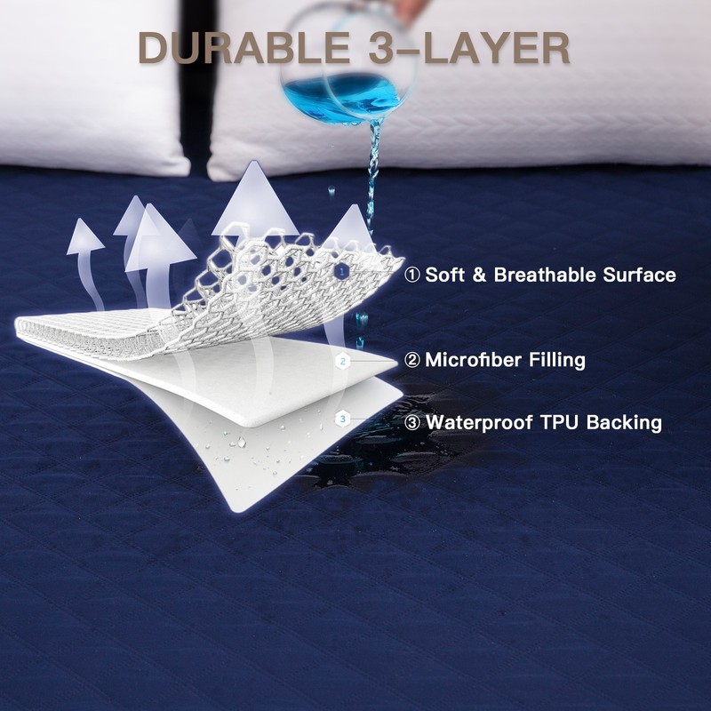 Mattress Protector Twin Full Queen King Quilted Mattress Cover Protector Soft gallery