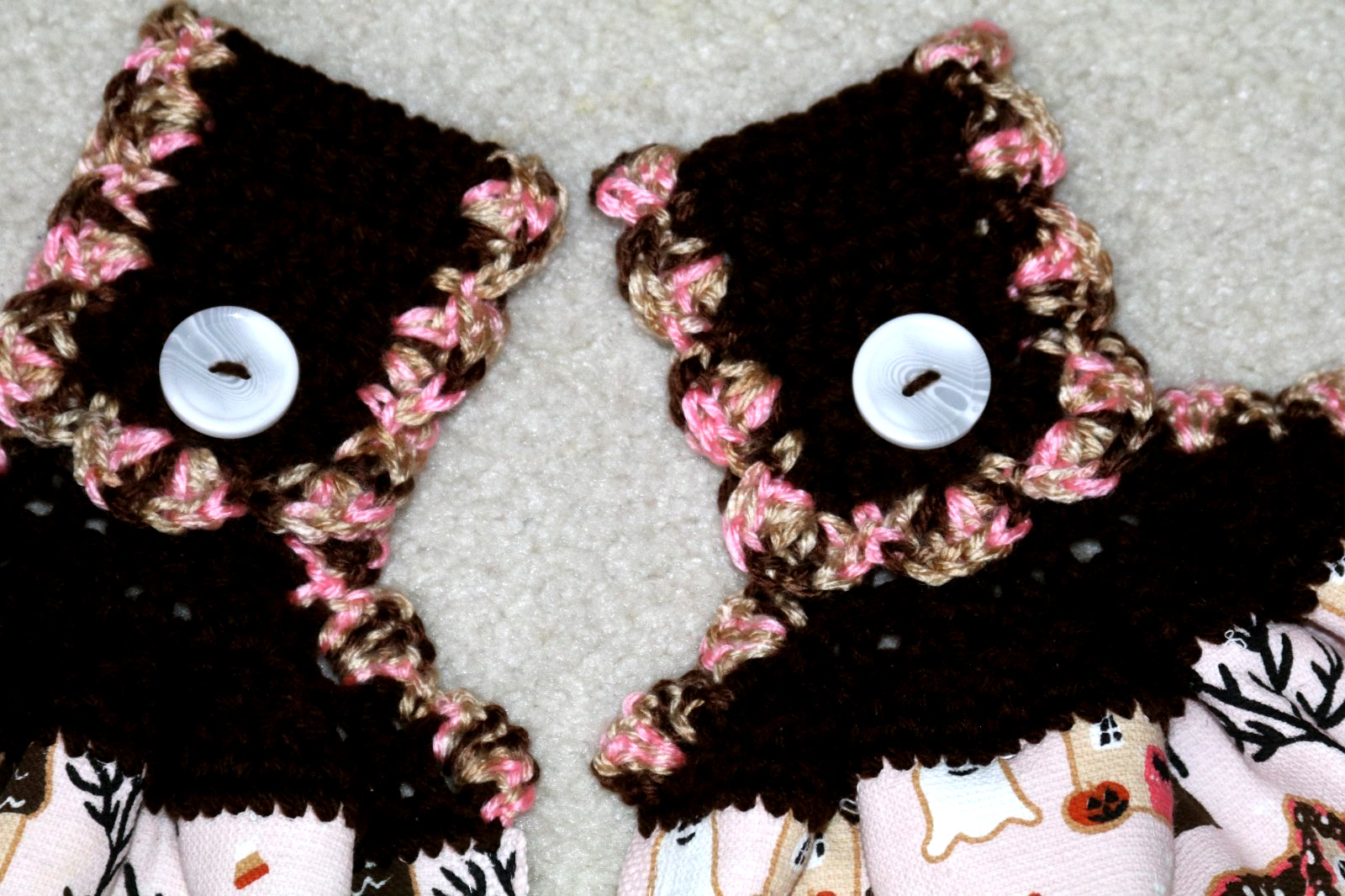 2 Double Crochet Premium Hanging Kitchen Towels ~ CUTE GHOST gallery