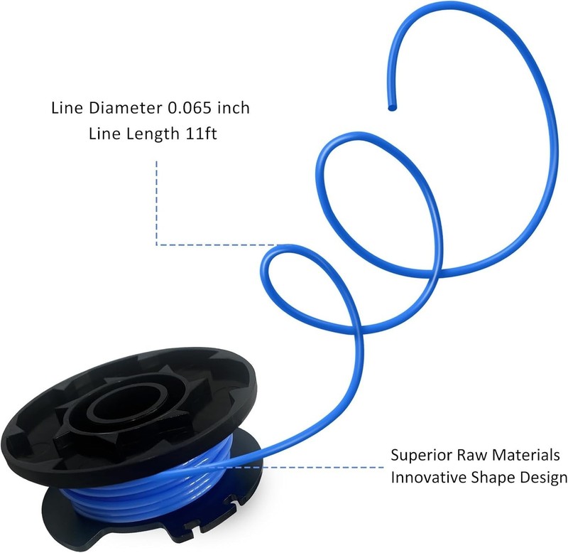 String Trimmer Replacement Line 6-Pack Spools AC14HCA Cap 0.065 11ft Autofeed 40 gallery