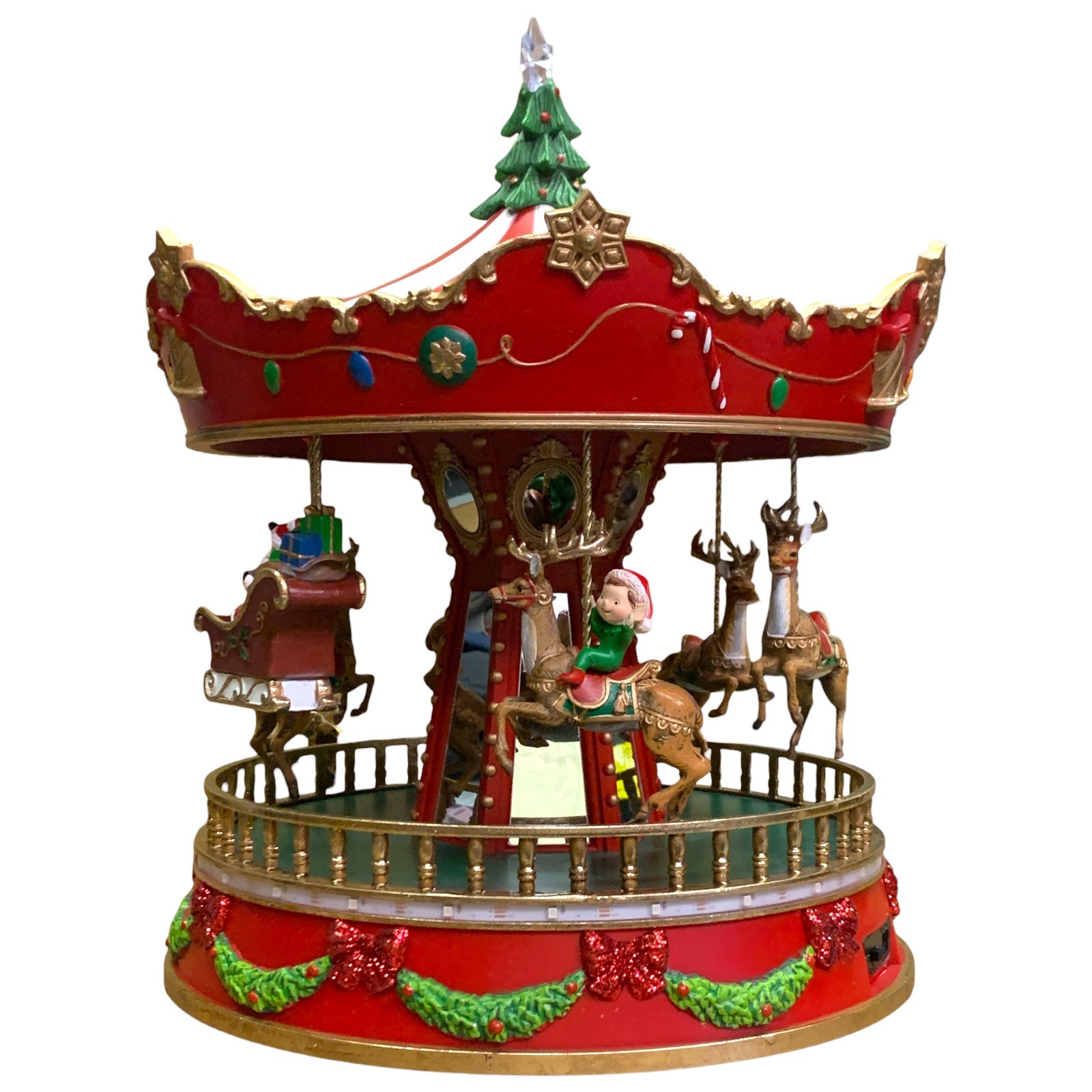Member's Mark Pre-Lit Animated Musical Carousel, 15", Hand-Painted gallery
