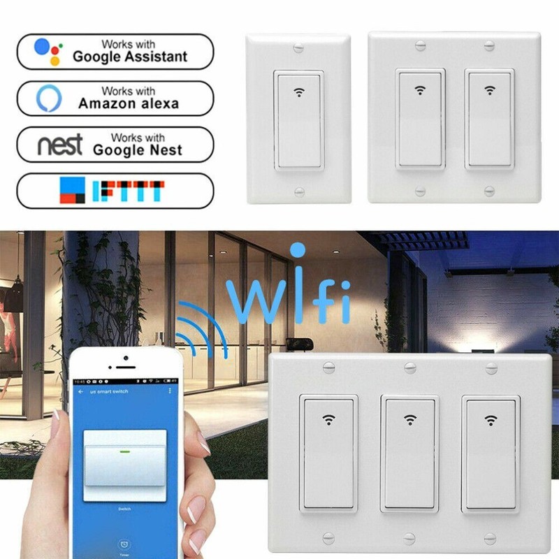 WiFi Smart Switch Wall Light Switch 1/2/3 Gang for Amazon Alexa Google IFTTT gallery