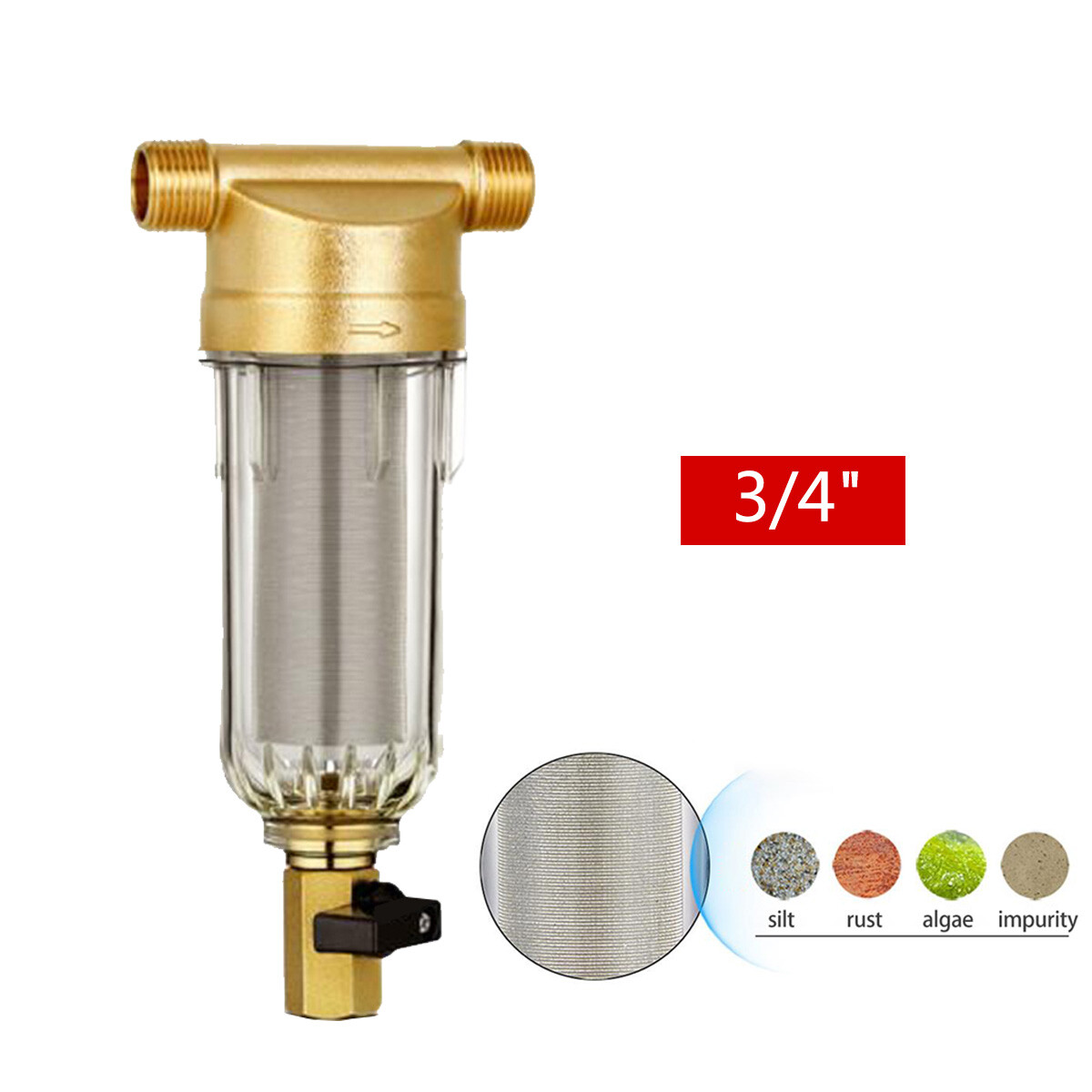 Water Pre Filter System 3/4" Tap Well Sediment Whole House Spin Down Filter 60μm gallery
