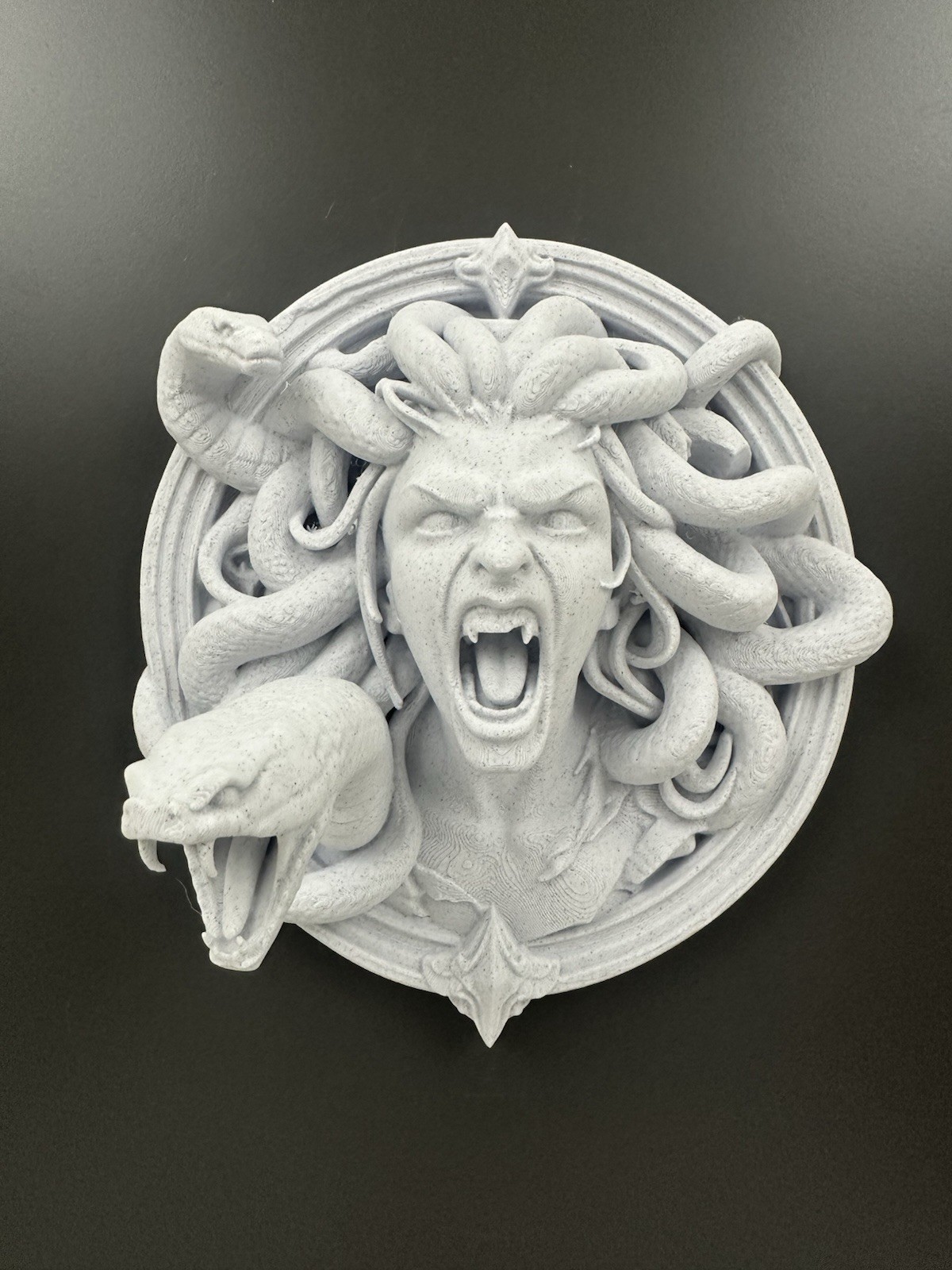 Medusa Wall Sculpture Gothic Snake Head Art Plaque Greek Mythology Decor 8” gallery