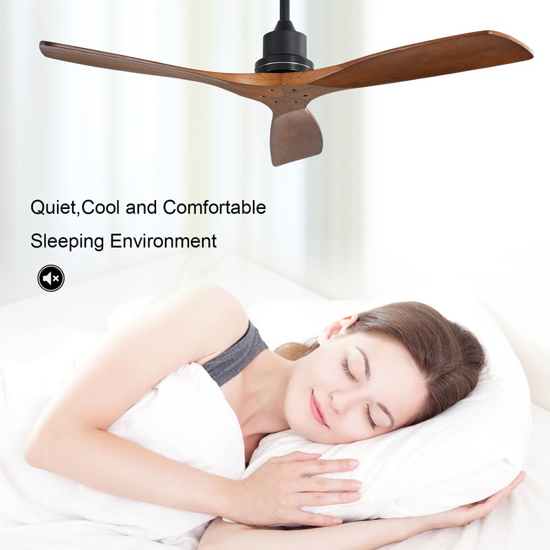 Sofucor 52in Solid Wood Ceiling Fan w/Remote High CFM Ceiling Fan Indoor Outdoor gallery