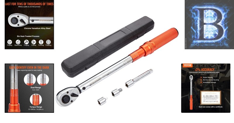 Versatile Adjustable Torque Wrench 10-150ft.lb with Calibration Certificate gallery