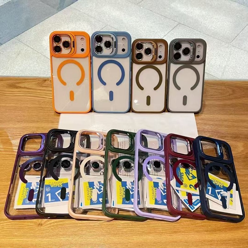 Camera Stand Mag Safe Case For iPhone 16 Pro Max 15 14 Plus 13 + Lens Protector gallery