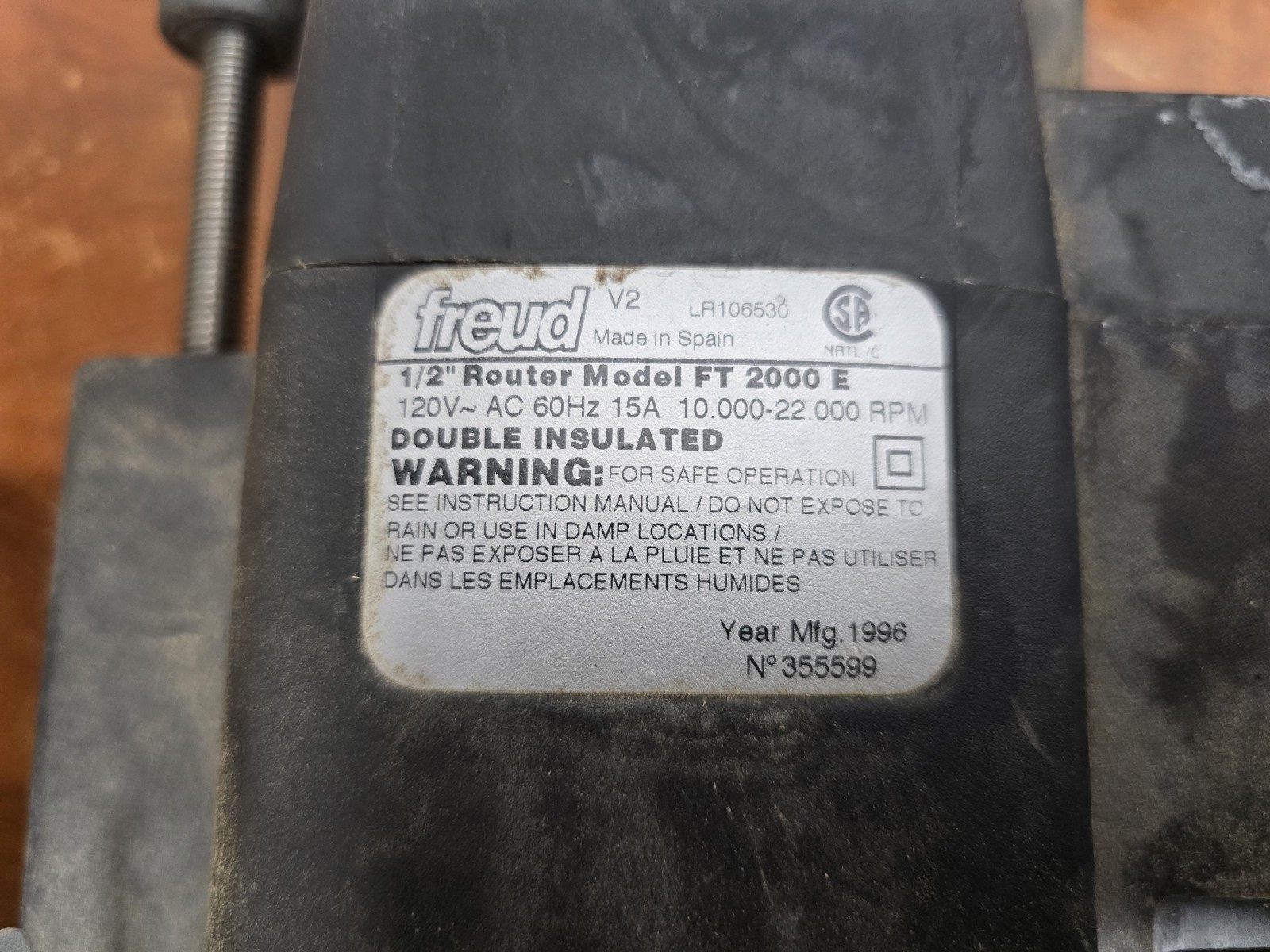 Freud Variable Speed Plunge Router Model FT-2000E tool professional Table Mount gallery