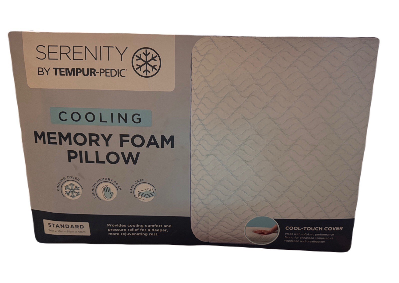 Tempur-Pedic Serenity COOLING Memory Foam Pillow Standard 24x16 Inch gallery