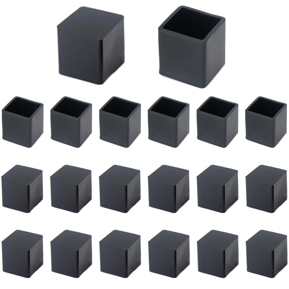 20Pcs 3/4 Inch (19mm) Square Rubber Chair Leg Tips Caps, Chair Table Leg Cove... gallery