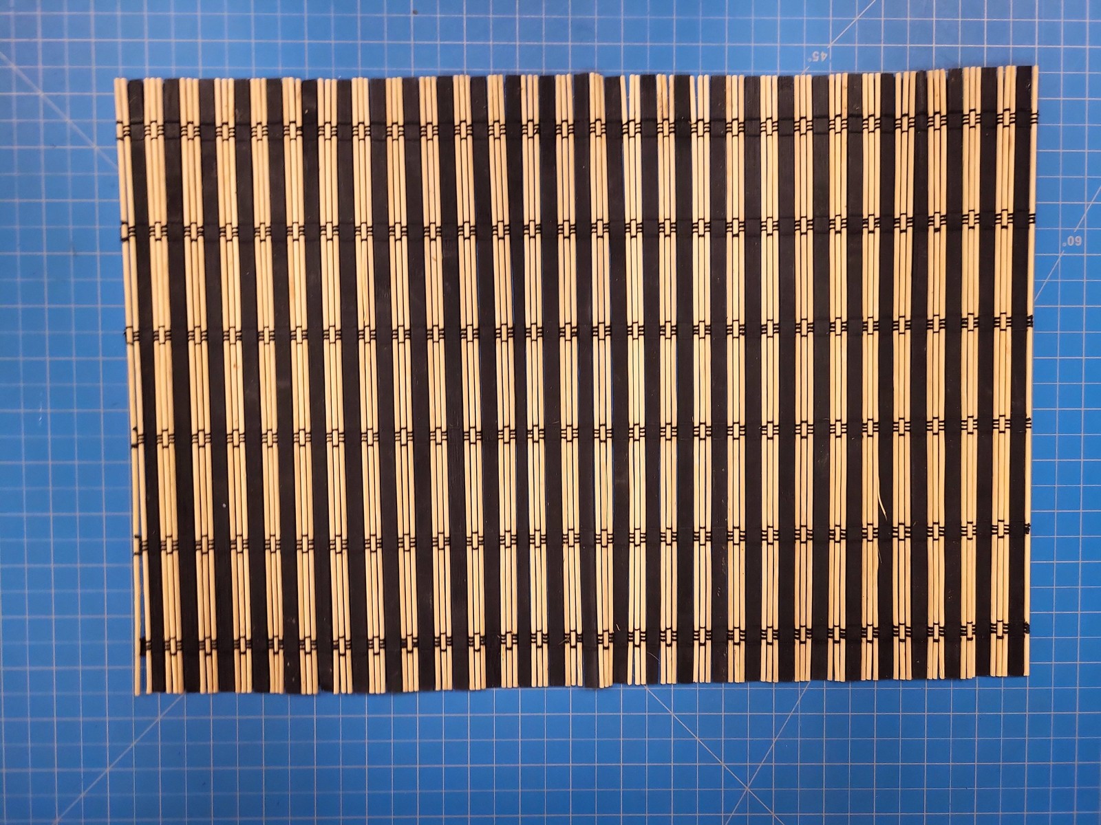 Natural Bamboo Matchstick Blind Window Shade Black Striped Small Mat 18x12 Inch gallery