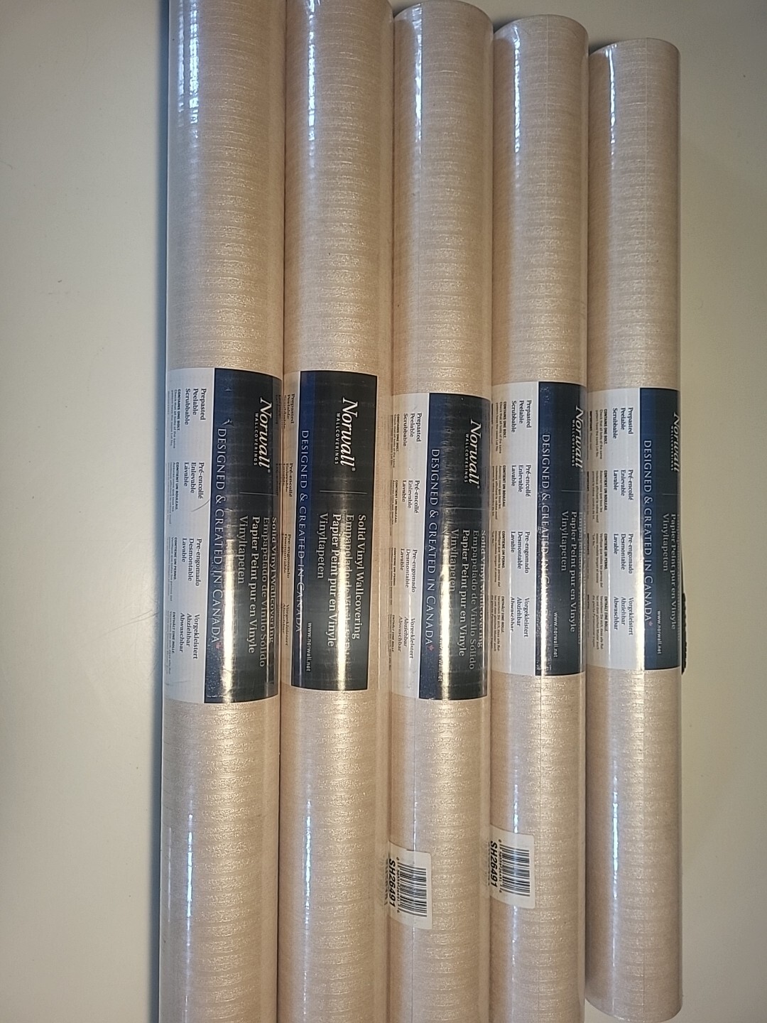 Norwall Wallpaper Roll 5 Count Retro Pattern Vinyl SEALED Creamy Pearl NICE gallery
