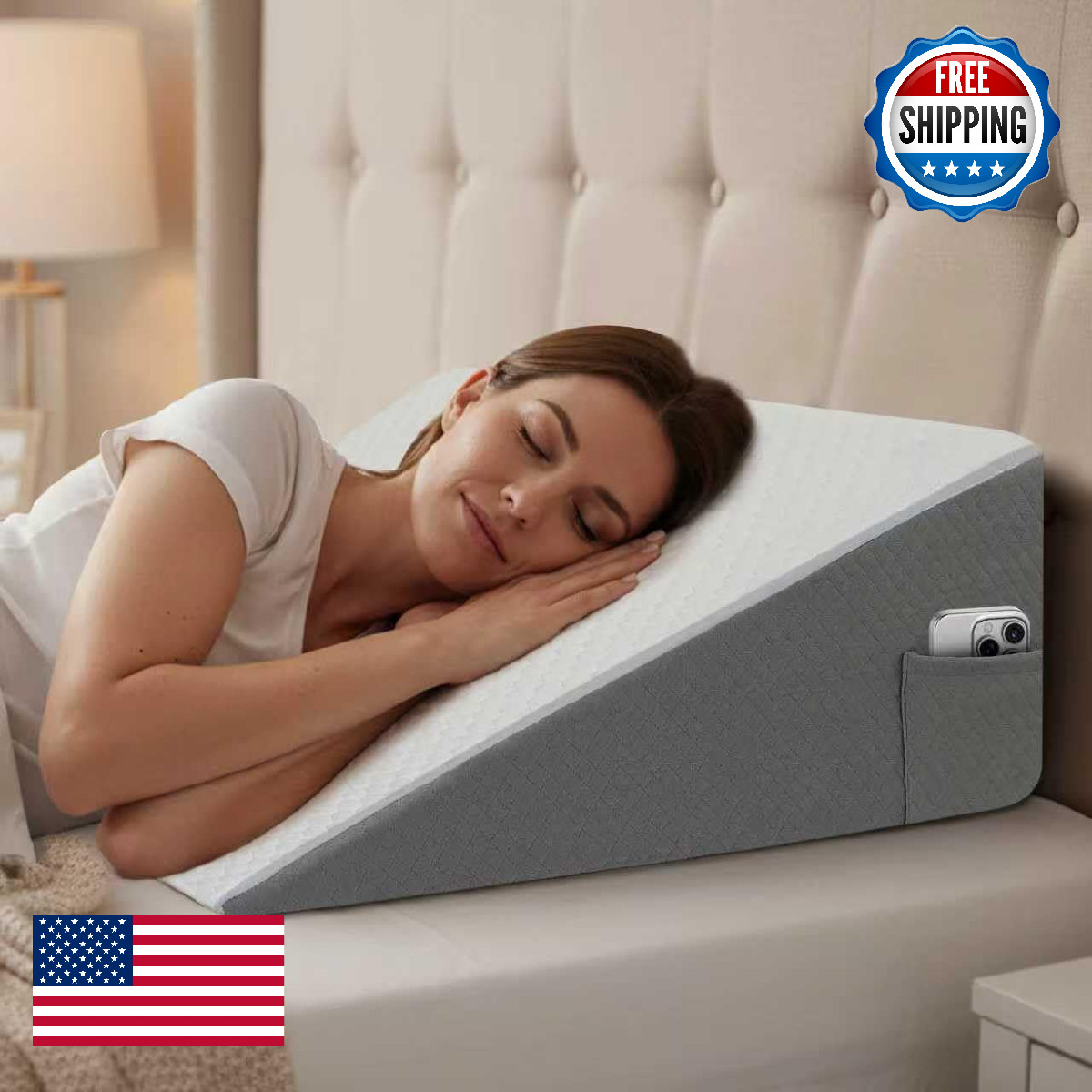 Vimoli Bed Wedge Pillow for Sleeping, Reading & Resting, 10 inch Cooling Memory gallery