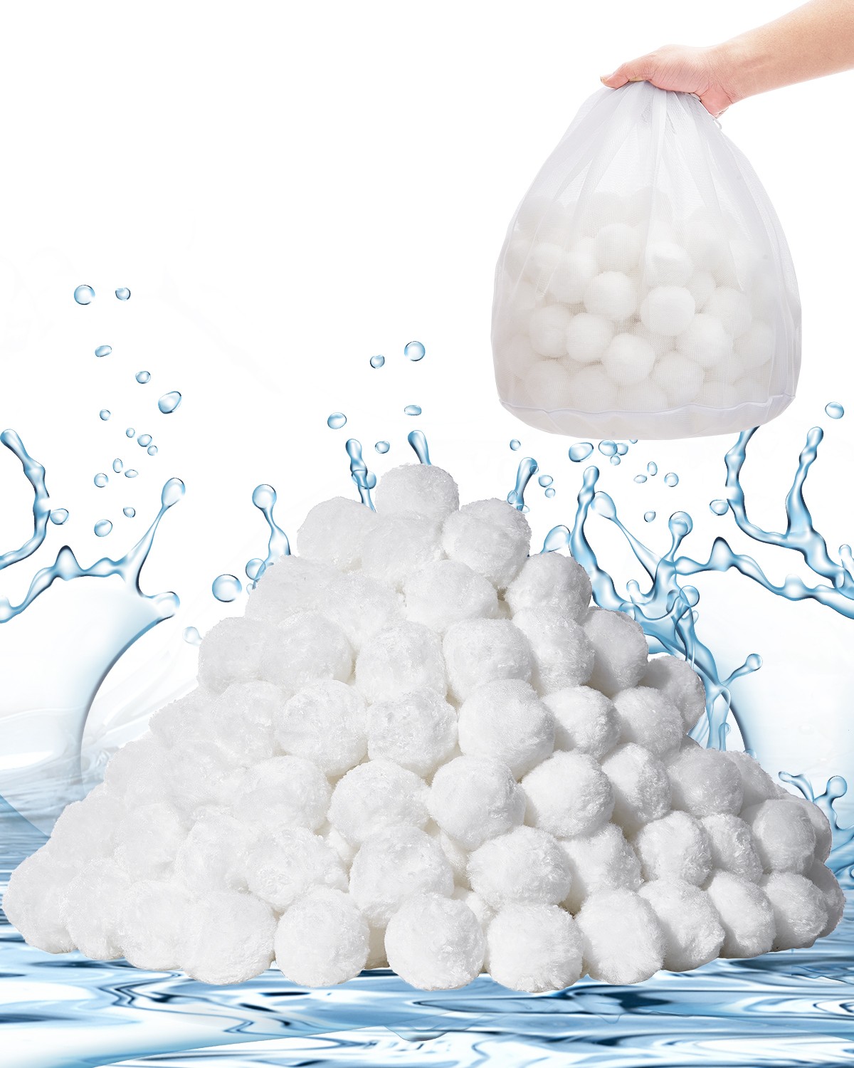 VEVOR Pool Filter Balls for Sand Filter Pump 3.5 lbs Reusable for Swimming Pool gallery