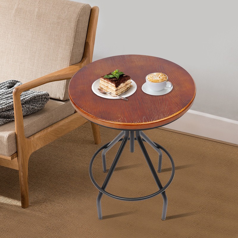 Height Adjustable Side Table Lifting Bar Table Rustic Elegance Style Side Table gallery