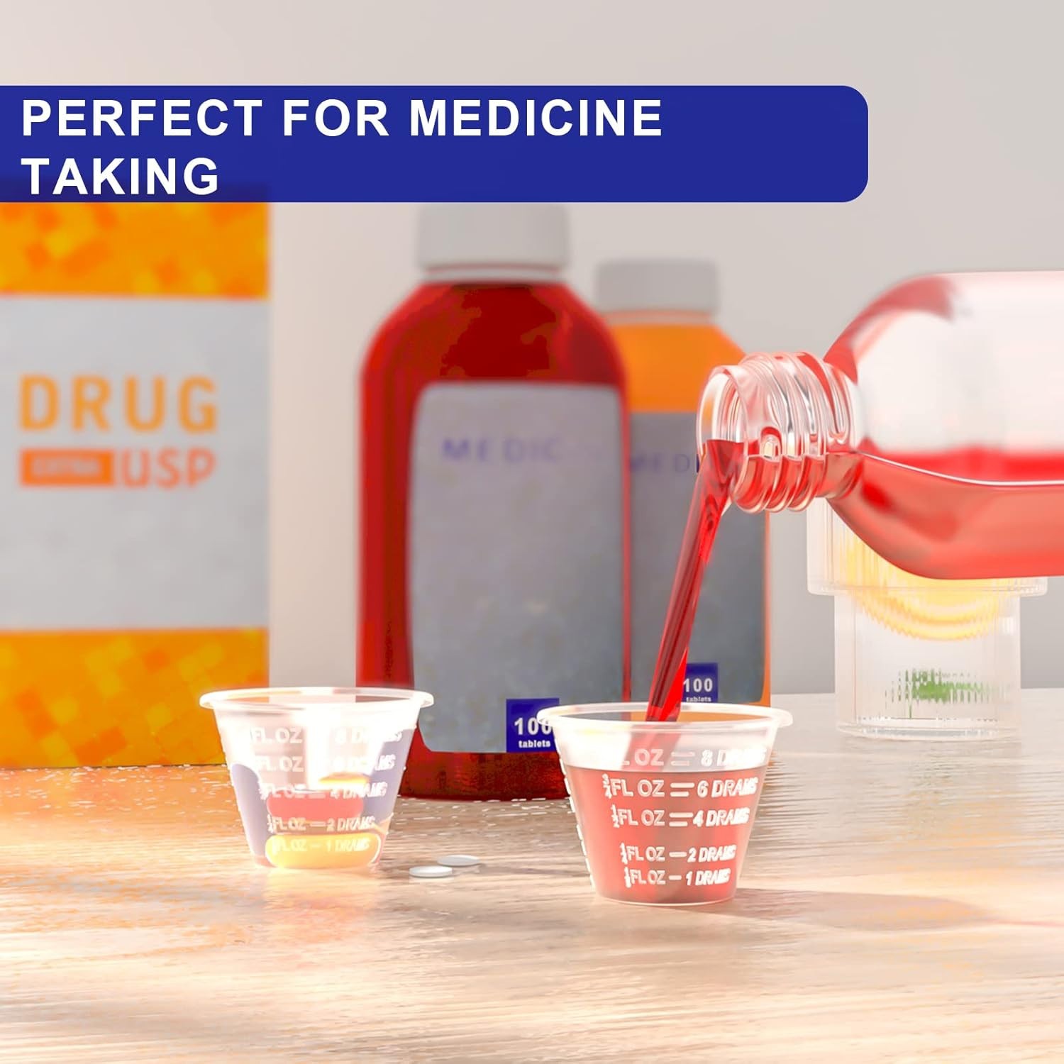 Disposable Medicine Cups Graduated Bulk Pack of 100 Small Plastic Measuring Cup gallery