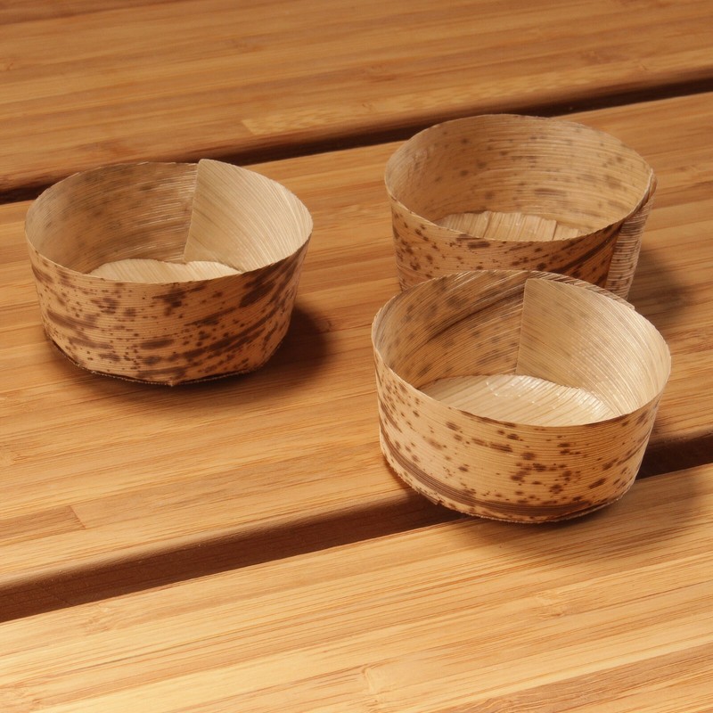 BambooMN Bamboo Leaf Round Tubs - Multiple Sizes & Quantities Available gallery