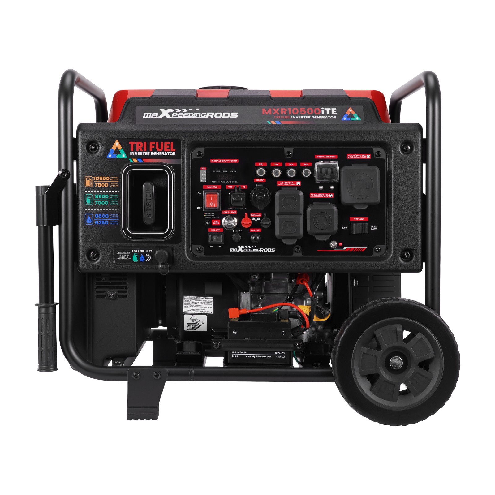Tri-Fuel Inverter Generator 120/240V with ECO Mode for Quiet Night Camping gallery