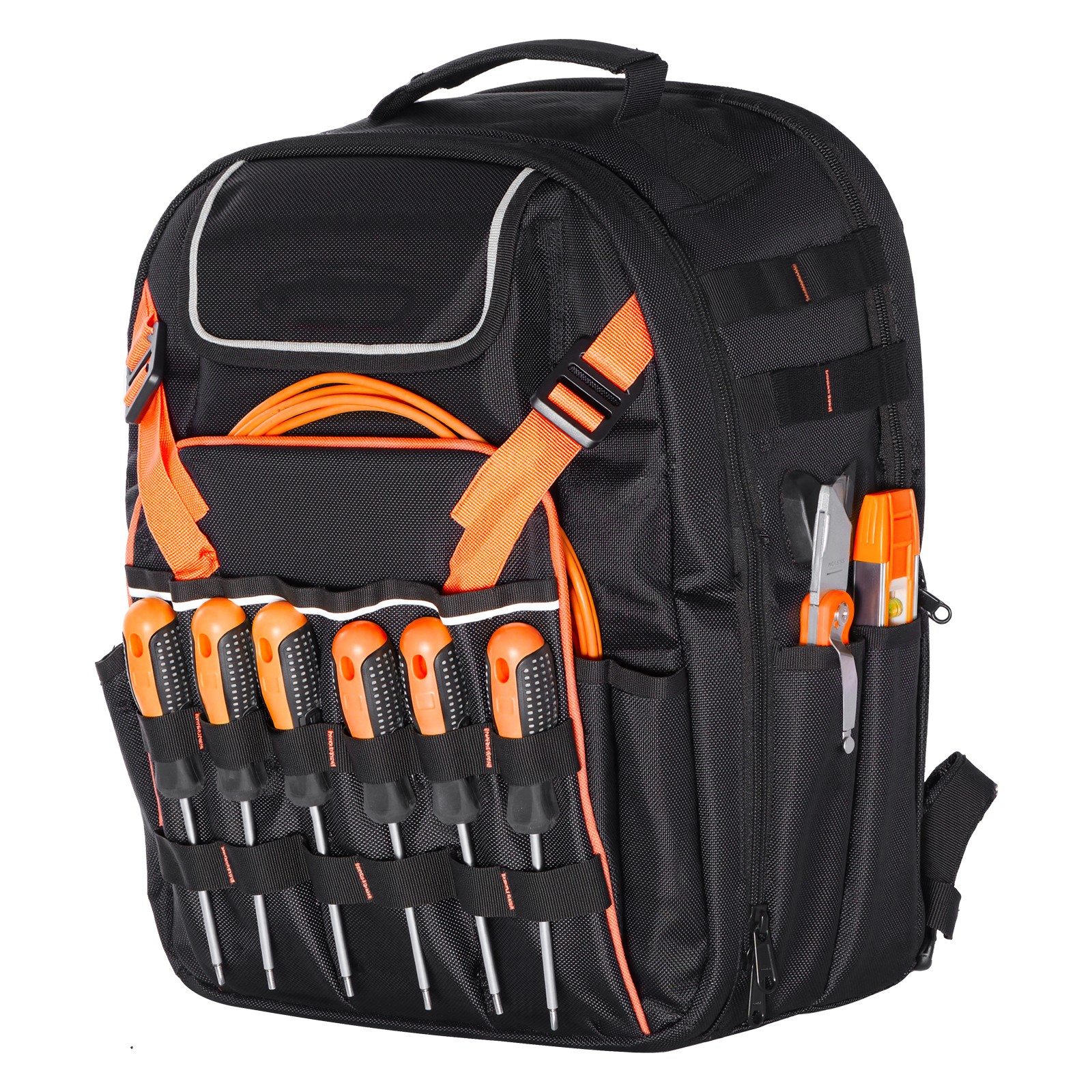 Tool Backpack 45 Pockets Tear-resistant Jobsite Backpack for Electrician gallery