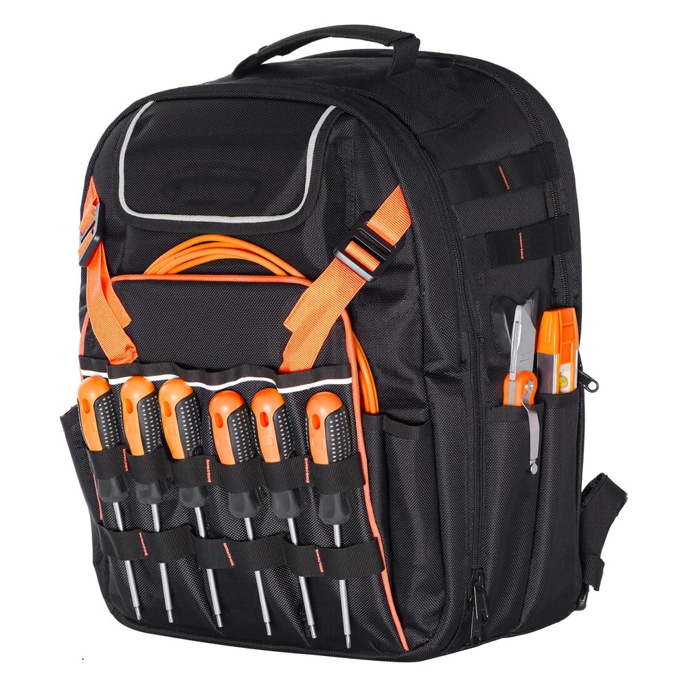 Tool Backpack 45 Pockets Tear-resistant Jobsite Backpack for Electrician