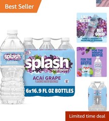 Refreshing Acai Grape Flavored Water Bottles – 6-Pack, 16.9 Fl Oz – Zero Sugar