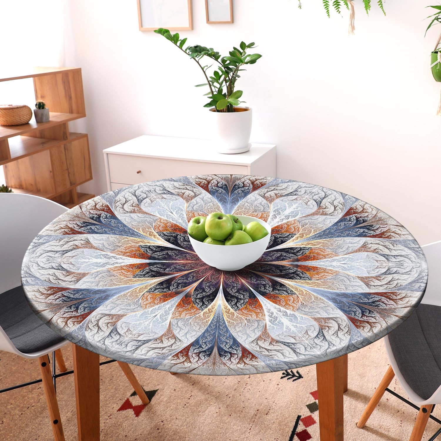 Round Fitted Elastic Tablecloth Round Outdoor Tablecloth Fitted Table Cover f... gallery